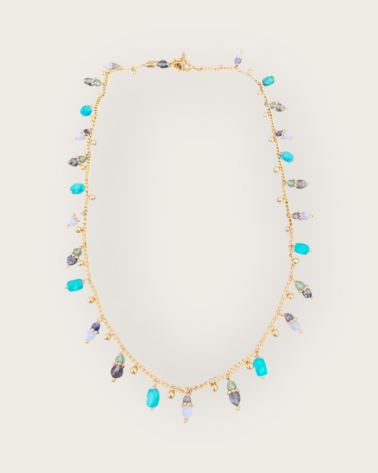 GAS BIJOUX - Collier TANGERINE doré à l'or fin - Turquoise
