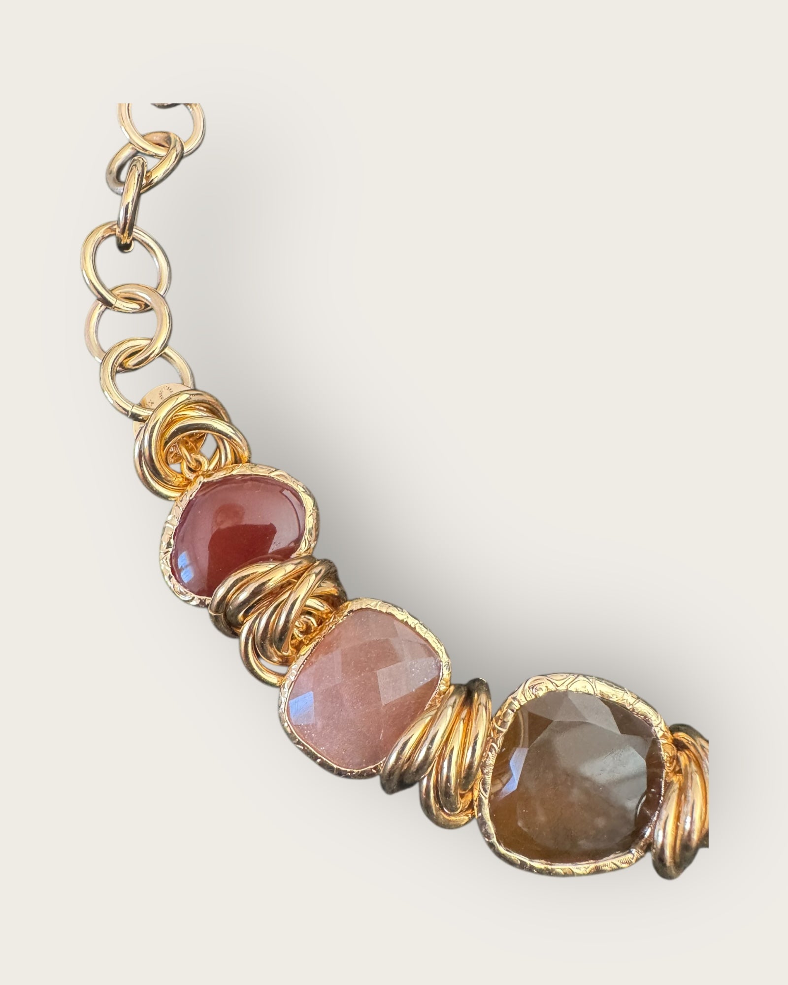 GAS BIJOUX - Collier SIRENA doré à l'or fin - Cornaline et Quartz