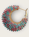 GAS BIJOUX -Boucles d’oreilles IZZIA grand modèle dorées à l’or fin - Turquoise et lauve