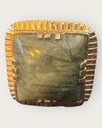 GAS BIJOUX - Bague ARTY chevalière dorée - dorée à l’or fin - Agate Verte