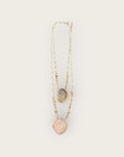 GAS BIJOUX - Collier SCAPULAIRE serti doré à l'or fin - Jaspe et labrodorite avec de la poudre d'or
