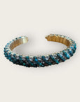 GAS BIJOUX - Bracelet IZILDA strass doré à l'or fin et turquoise