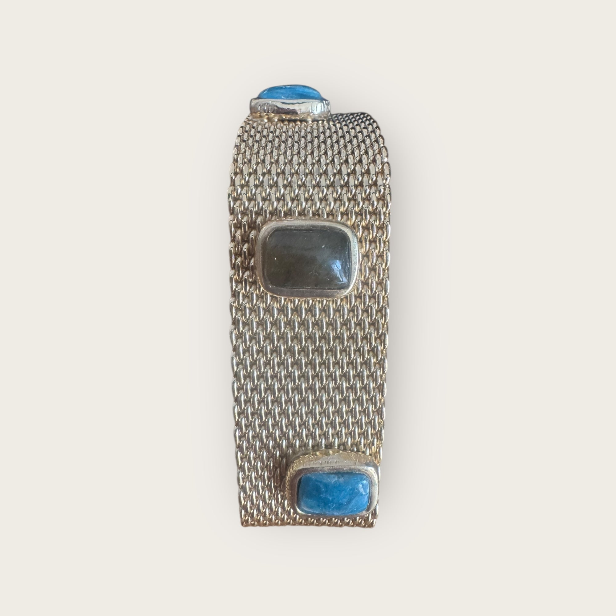 GAS BIJOUX - Bracelet TOTEM pierre grand modèle doré à l'or fin - Apatite et labradorite - Taille 2
