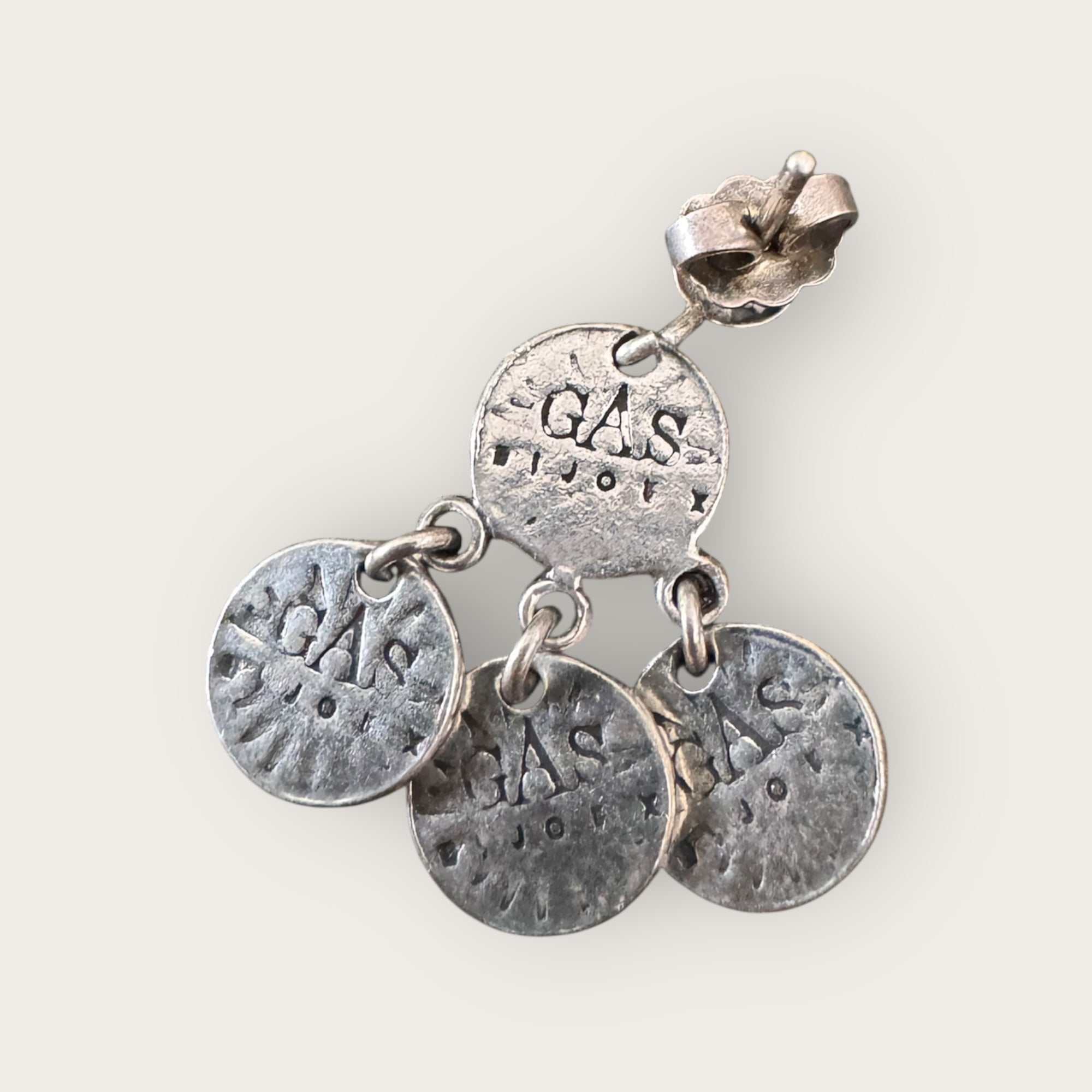 GAS BIJOUX - Boucles d'oreilles SEQUINS double rang métal argenté et cristal de Swarovski blanc