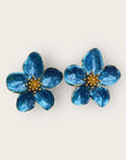 ARGELOUSE - Boucles d'oreilles puces HIBISCUS - Bleues