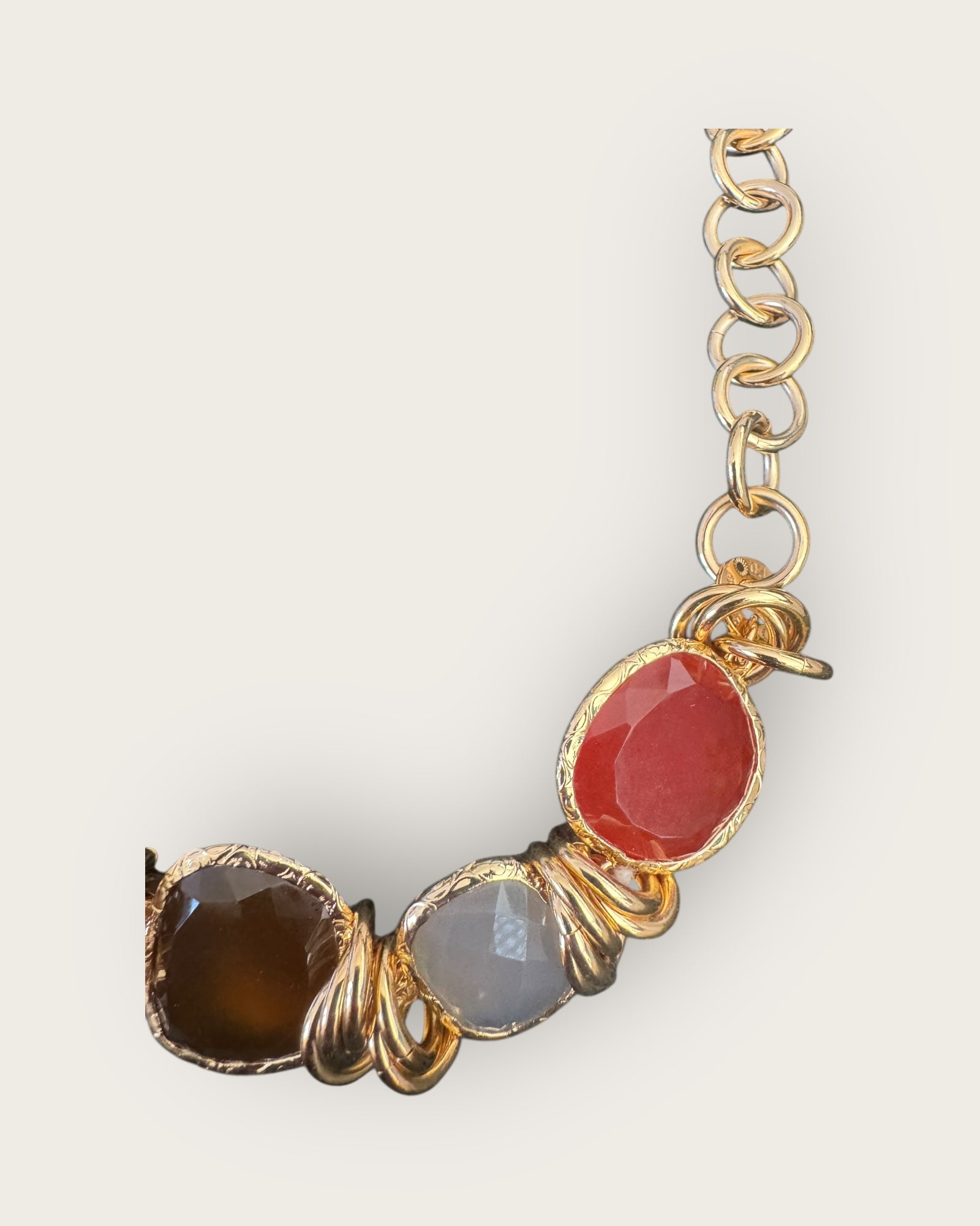 GAS BIJOUX - Collier SIRENA doré à l'or fin - Cornaline et Quartz