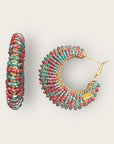 GAS BIJOUX -Boucles d’oreilles IZZIA grand modèle dorées à l’or fin - Turquoise et lauve