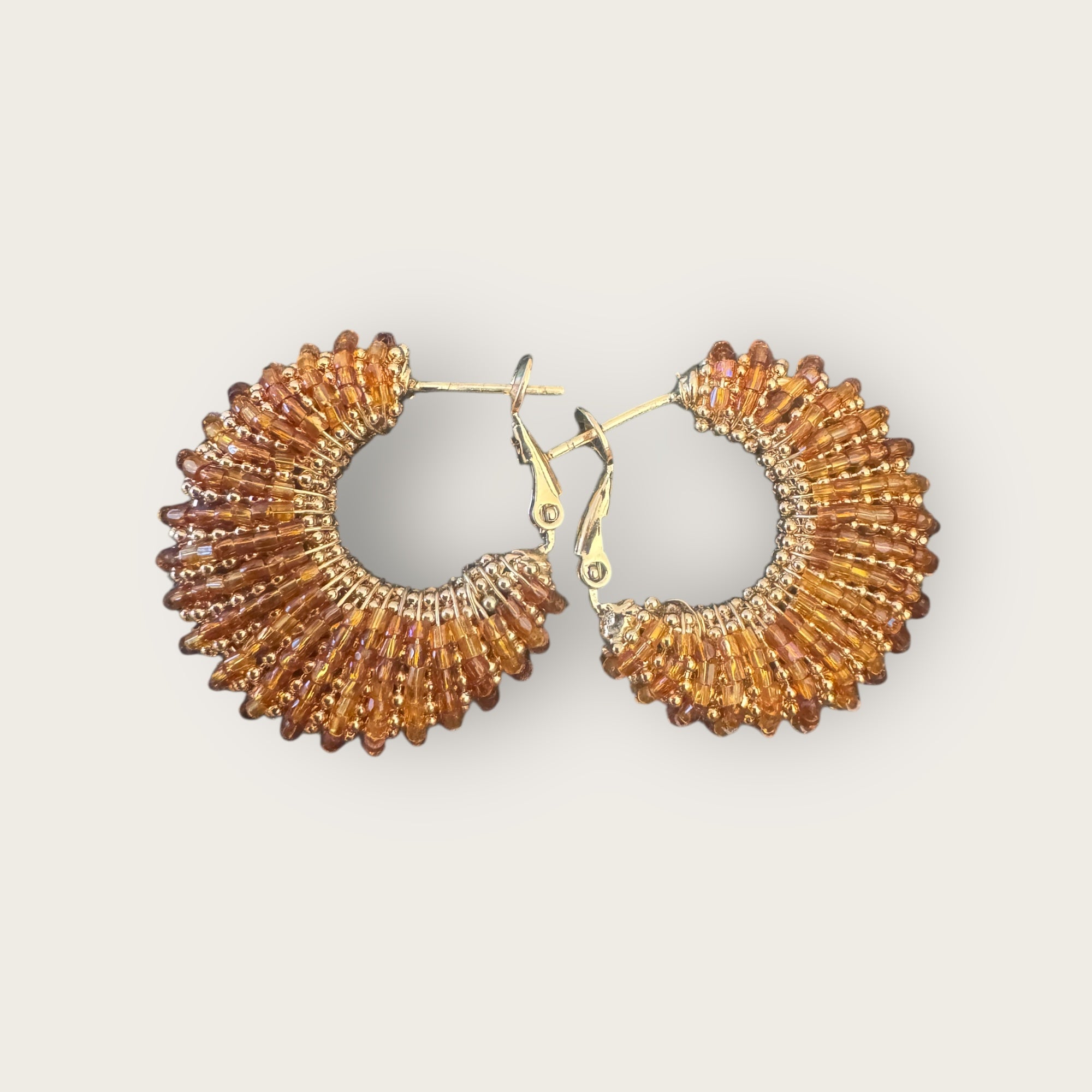GAS BIJOUX - Boucles d’oreilles IZZIA petit modèle dorées à l’or fin - Caramel