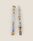 GAS BIJOUX - Collier KALI bis doré à l’or fin - Tons de bleu et gris