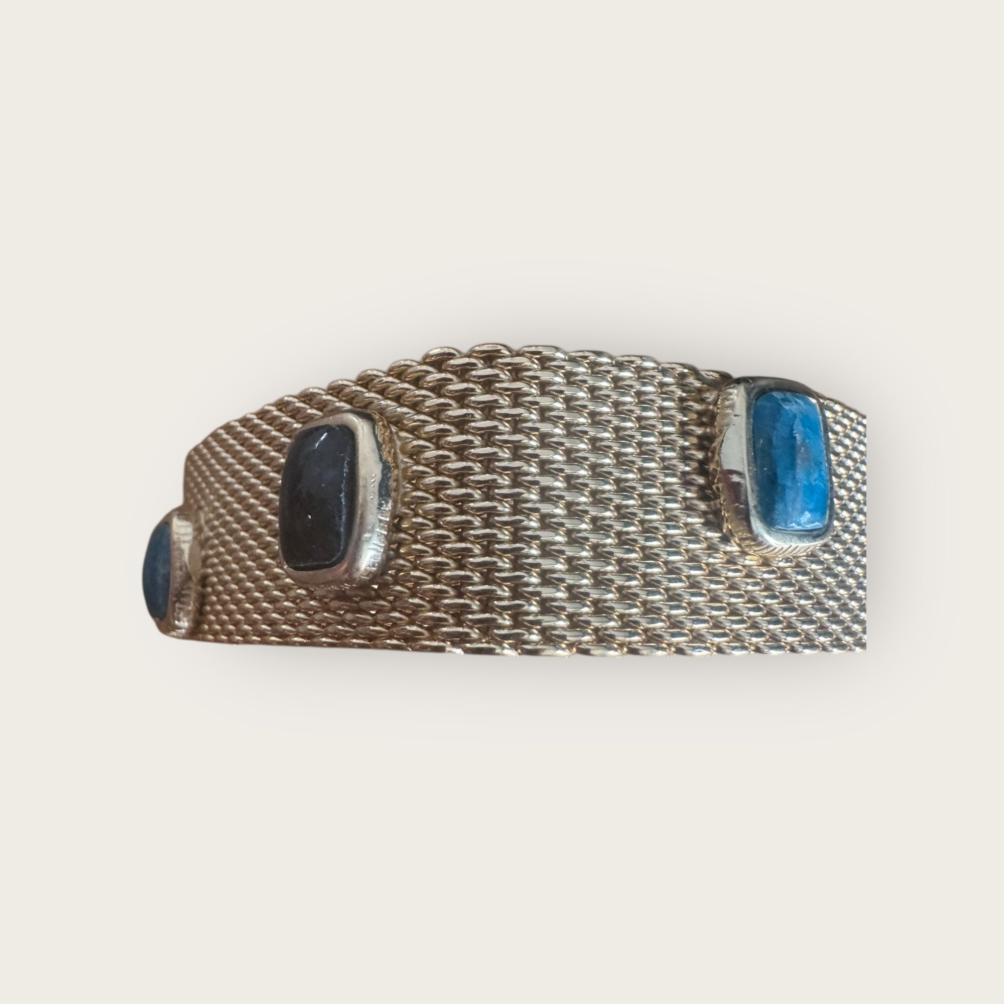 GAS BIJOUX - Bracelet TOTEM pierre grand modèle doré à l'or fin - Apatite et labradorite - Taille 2
