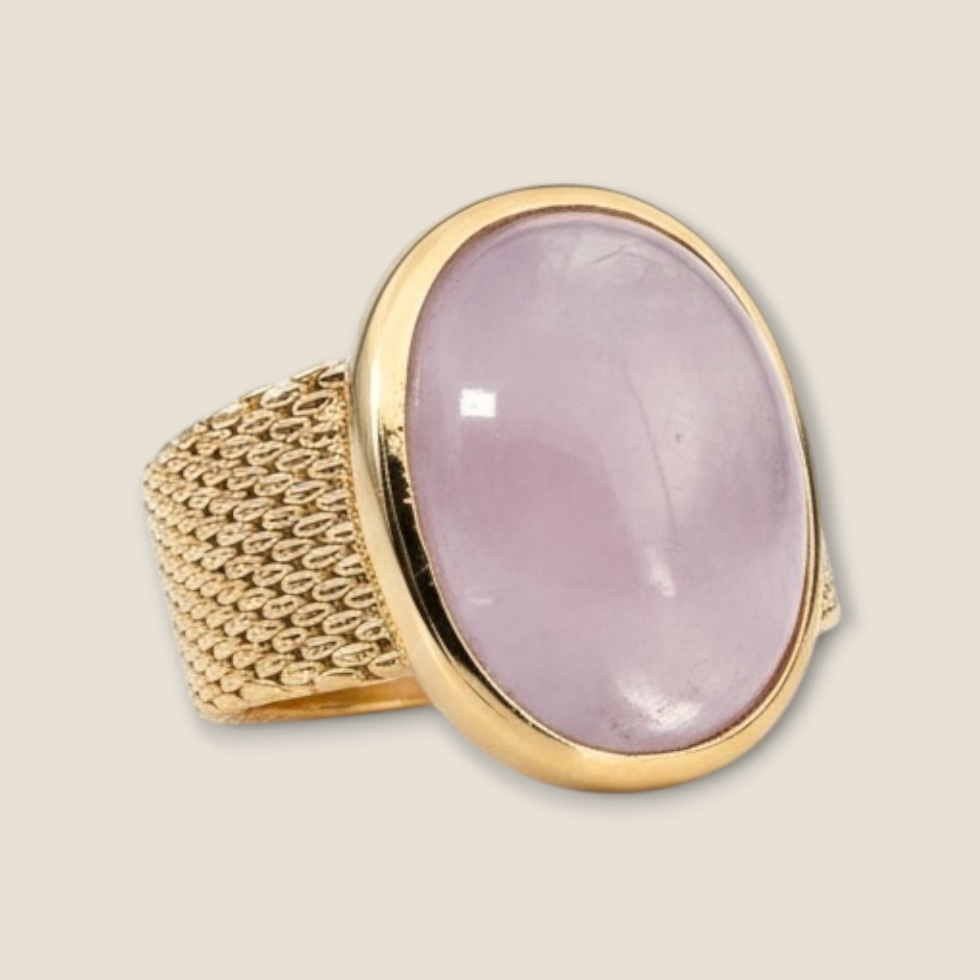 GAS BIJOUX - Bague TOTEM pierre grand modèle dorée à l'or fin - Améthyste