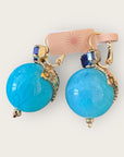 GAS BIJOUX - Boucles d'oreilles DECALCIA dorées à l'or fin - Turquoise
