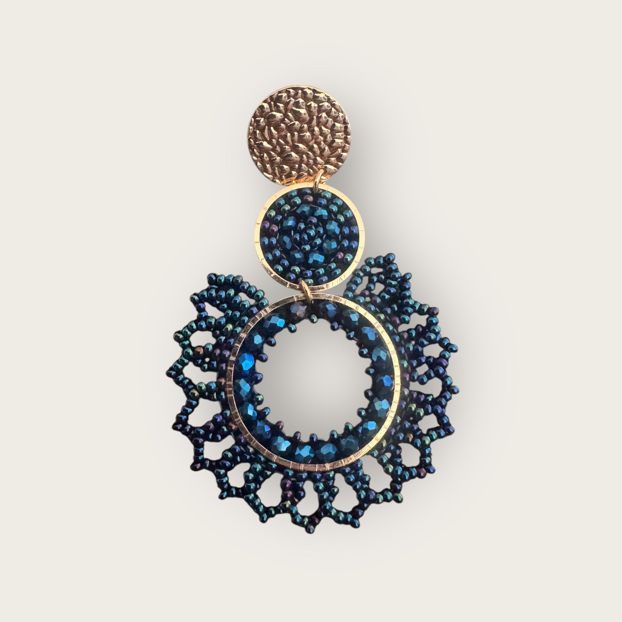 SANTIBE - Boucles d'oreilles TANGO - Bleu marine - Préciser tiges droites ou clips