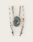 GAS BIJOUX - Collier SCAPULAIRE serti doré à l'or fin - Jaspe et labrodorite avec de la poudre d'or