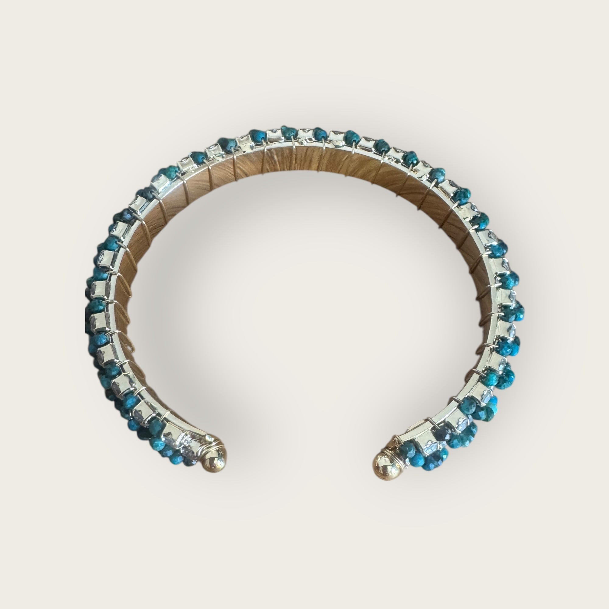 GAS BIJOUX - Bracelet IZILDA strass doré à l'or fin et turquoise