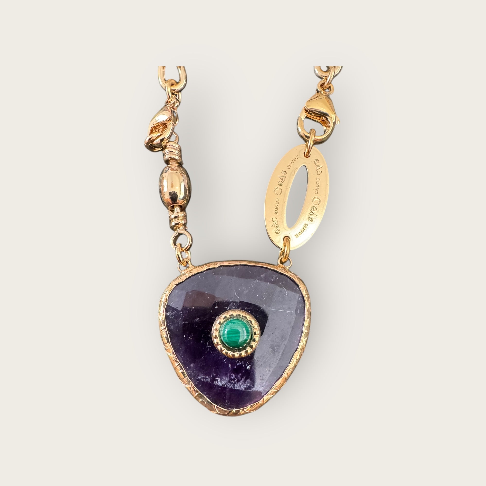 GAS BIJOUX - Collier BILLY avec pendentif en AMETHYSTE modèle RARE