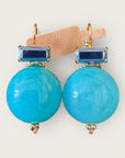 GAS BIJOUX - Boucles d'oreilles DECALCIA dorées à l'or fin - Turquoise