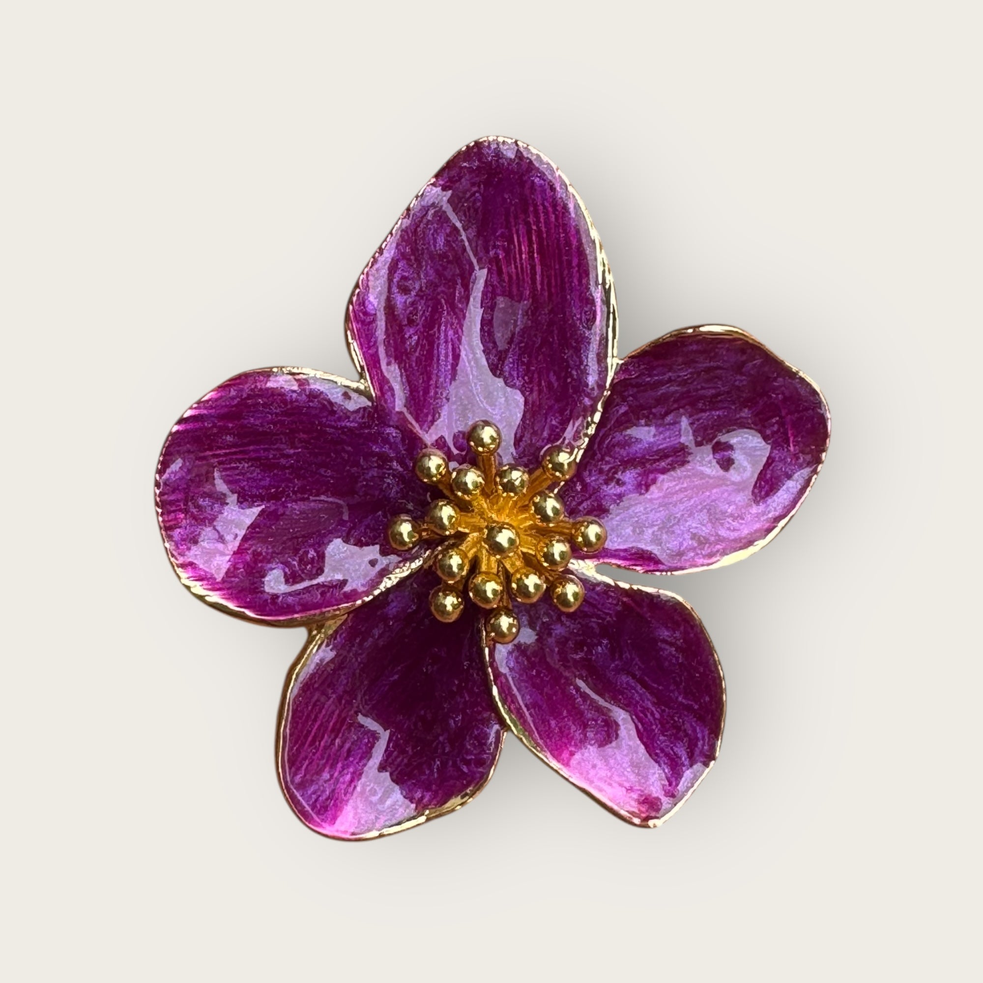 ARGELOUSE - Boucles d'oreilles puces HIBISCUS - Violettes