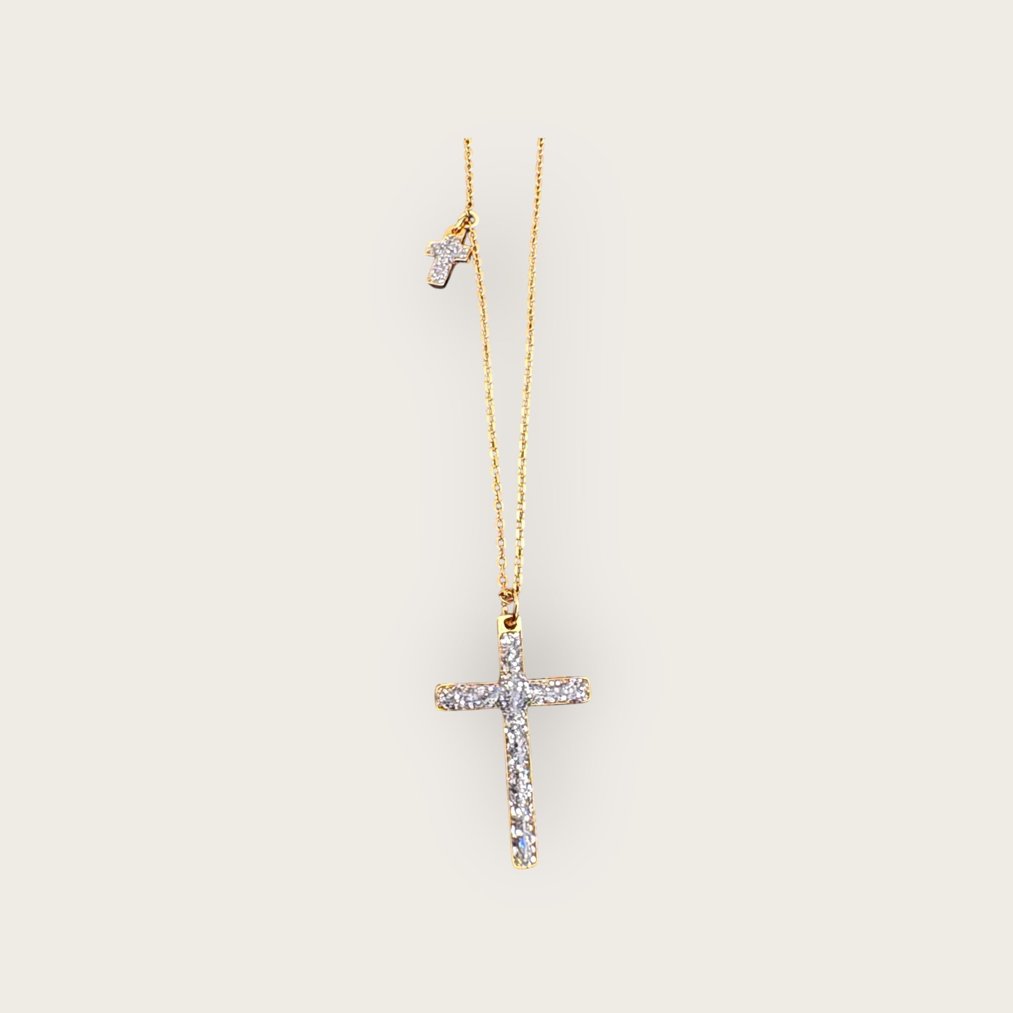 Mademoiselle OUPS - Sautoir CORPUS CRAZY - Grande croix émaillée - ARGENTE