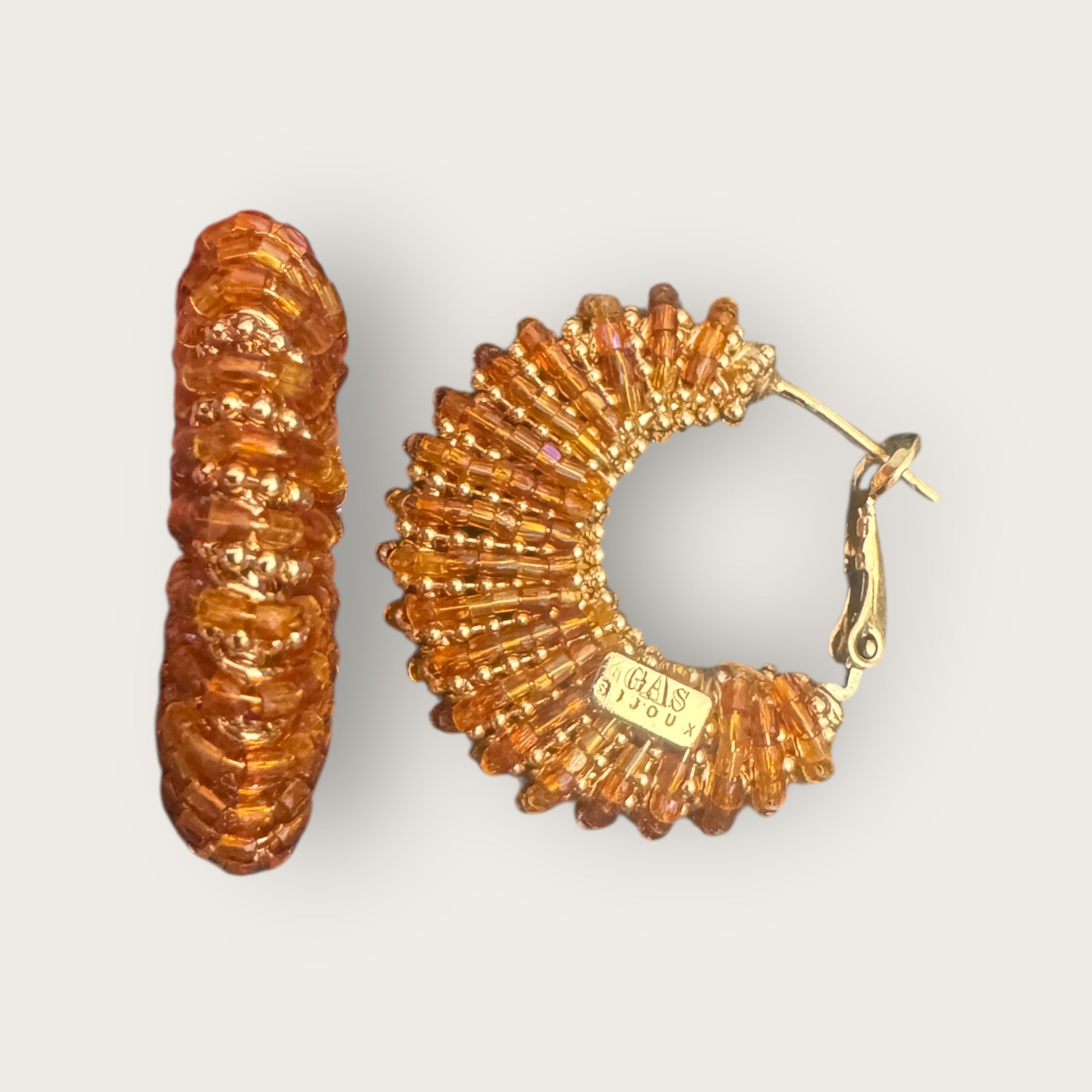 GAS BIJOUX - Boucles d’oreilles IZZIA petit modèle dorées à l’or fin - Caramel