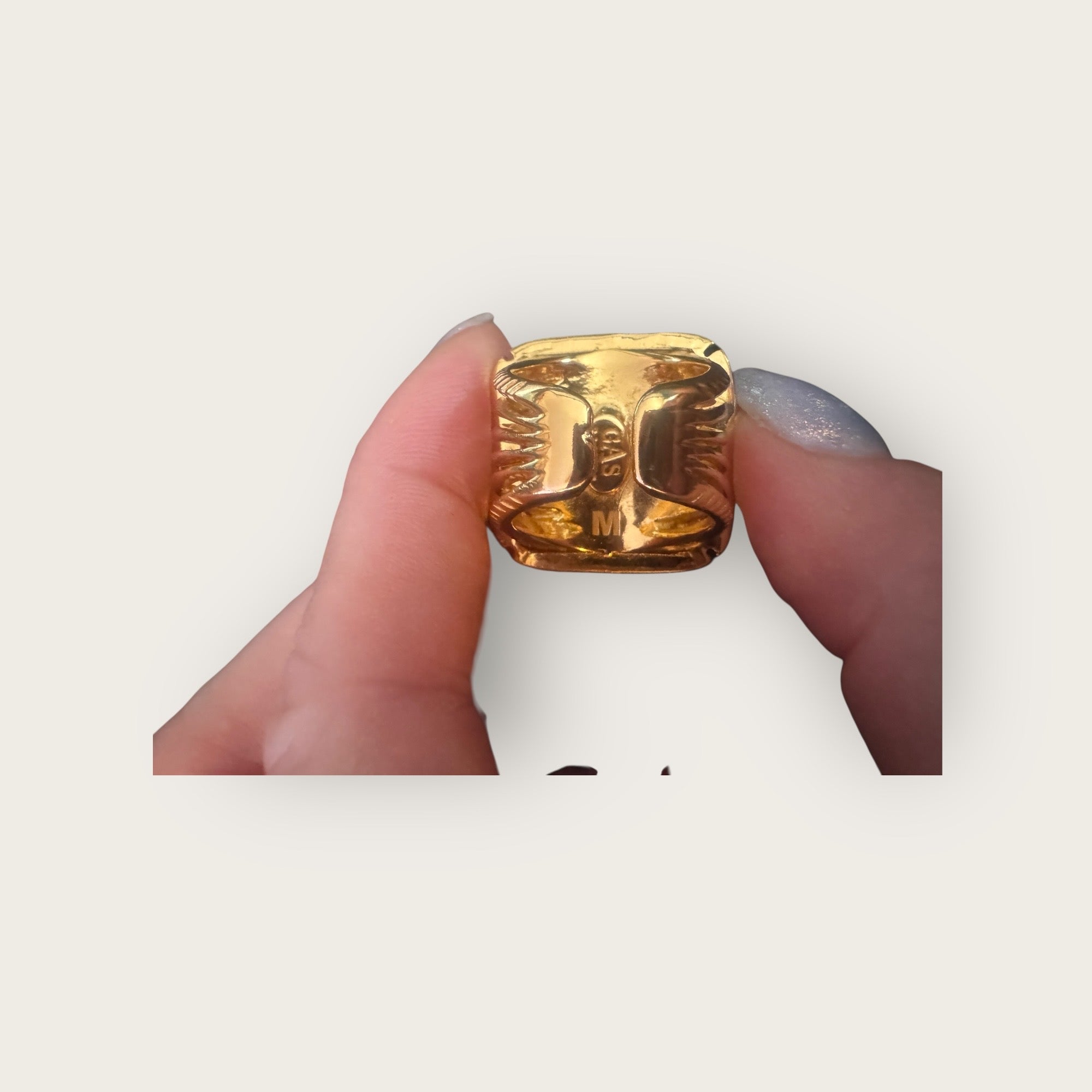 GAS BIJOUX - Bague ARTY chevalière dorée - dorée à l’or fin - Agate Verte