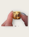GAS BIJOUX - Bague ARTY chevalière dorée - dorée à l’or fin - Agate Verte