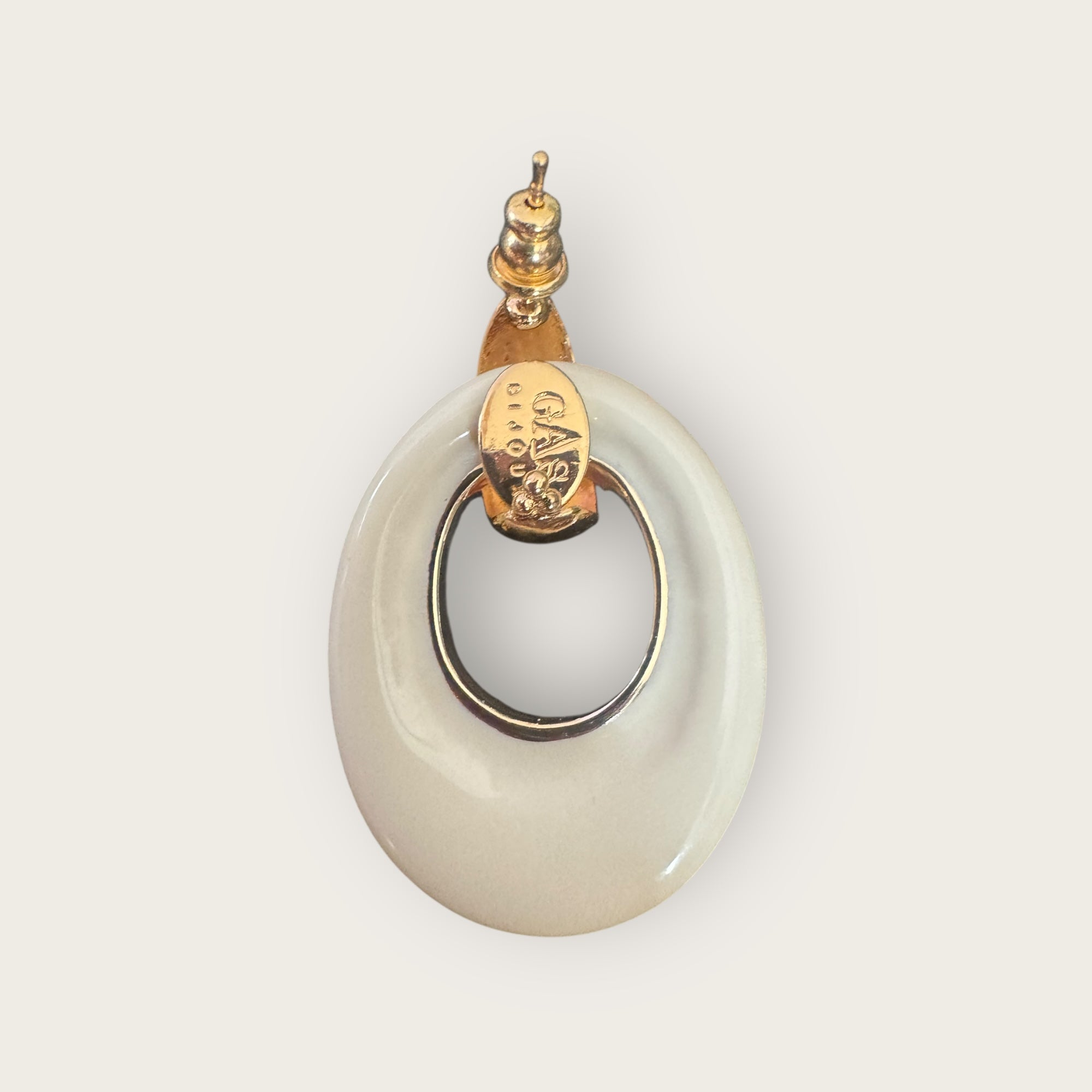 GAS BIJOUX - Boucles d’oreilles SELVA ivoire dorées à l’or fin petit modèle