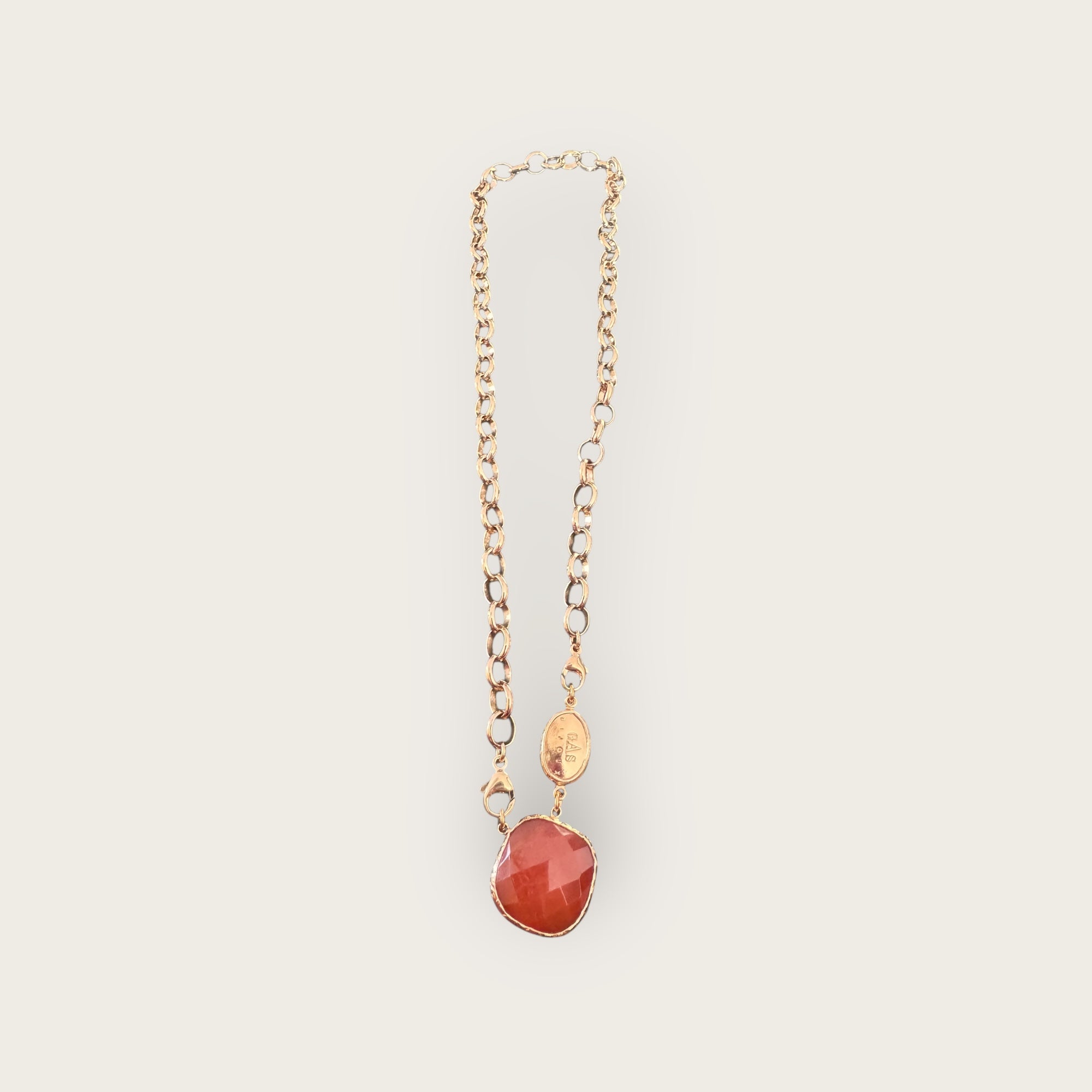 GAS BIJOUX - Collier BILLY doré à l'or fin - Cornaline