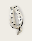 SHOUIA - Foulard fermeture aimantée - Blanc a pois noir