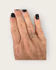 Mademoiselle OUPS - Bague CORPUS CRAZY grande croix émaillée - DORÉE