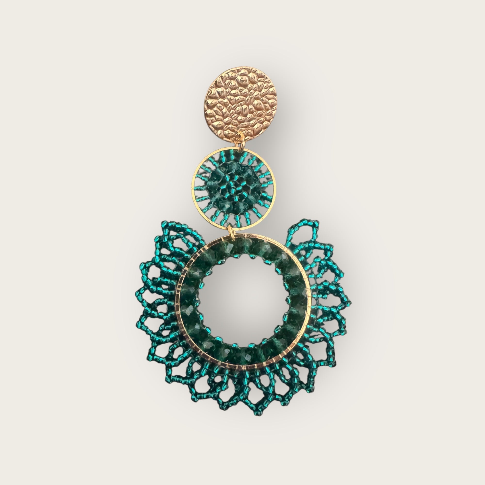SANTIBE - Boucles d'oreilles TANGO - Vert émeraude - Préciser tiges droites ou clips