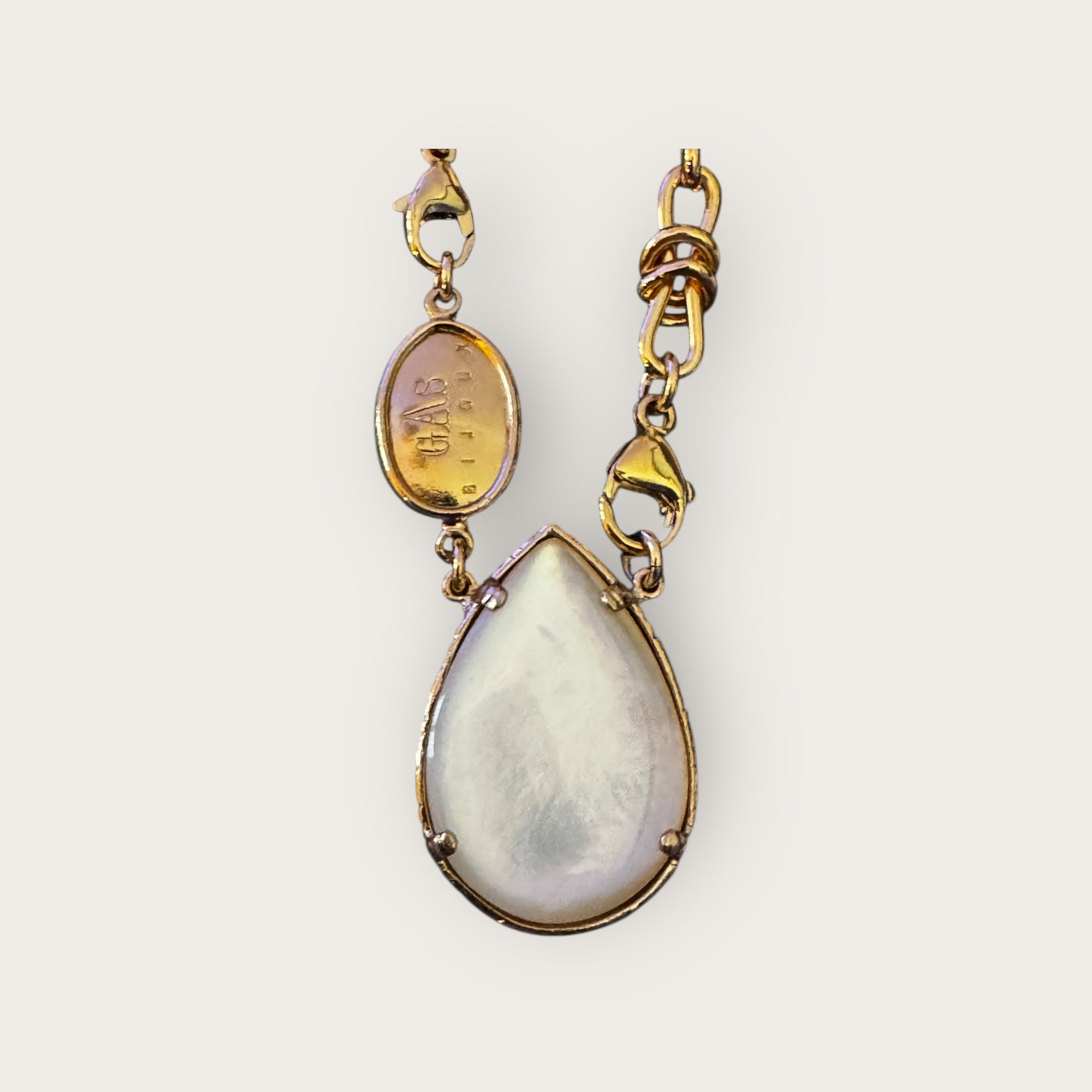 GAS BIJOUX - Collier BILLY doré dorée à l'or fin - Nacre Blanche