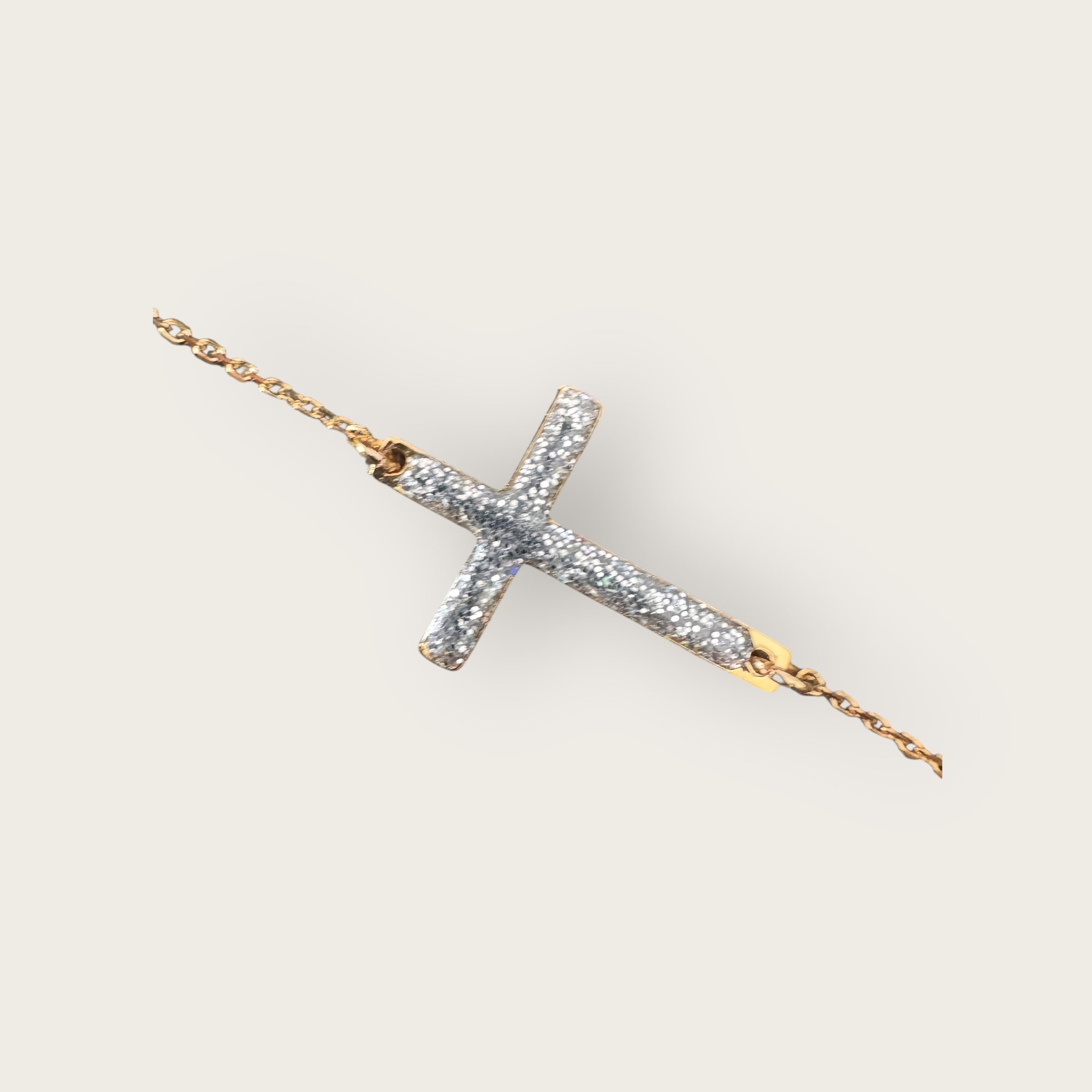 Mademoiselle OUPS - Bracelet CORPUS CRAZY grande croix émaillée - ARGENTE