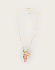 GAS BIJOUX - Collier BELLA VITA doré à l'or fin - Quartz rose