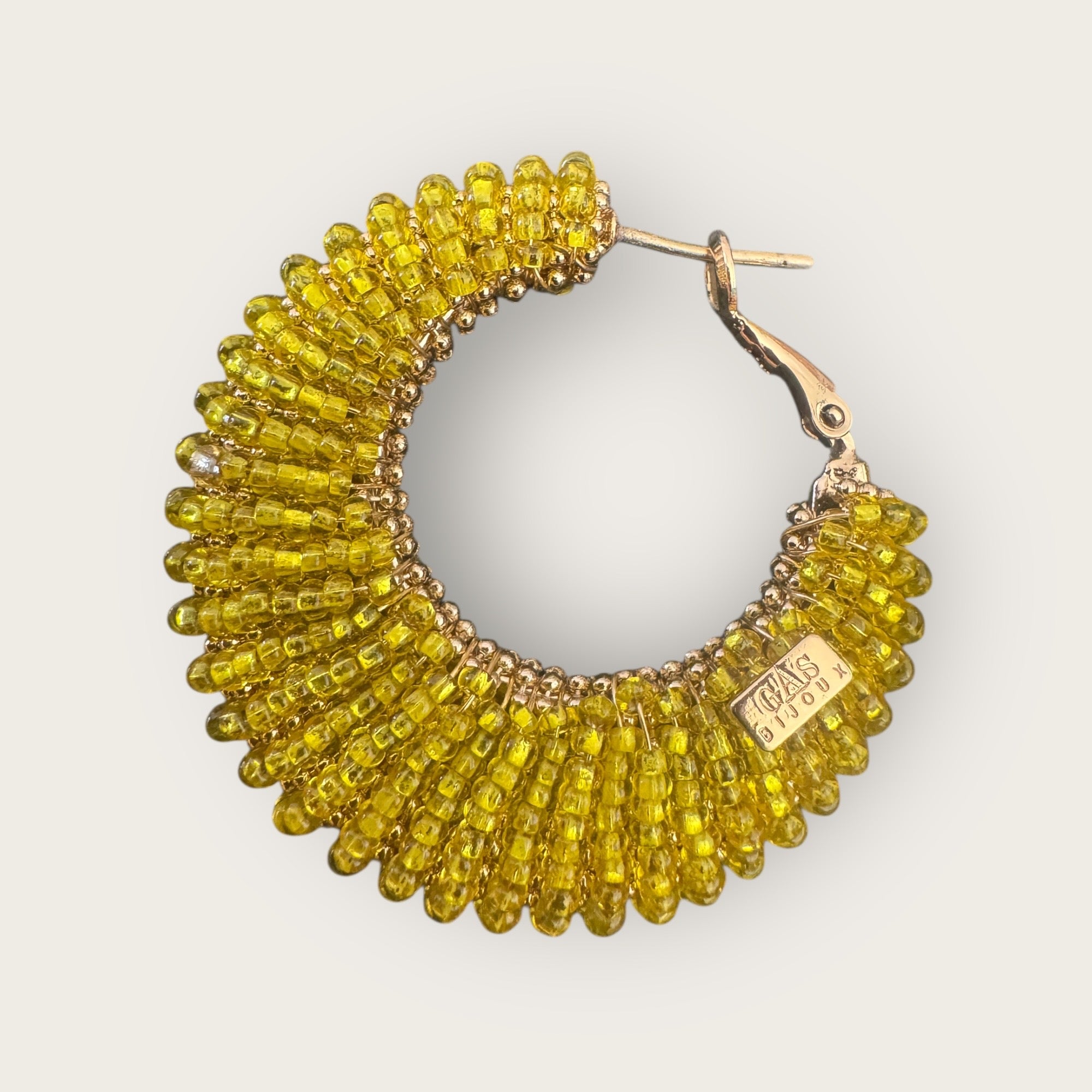 GAS BIJOUX - Boucles d’oreilles IZZIA grand modèle dorées à l’or fin - Jaune
