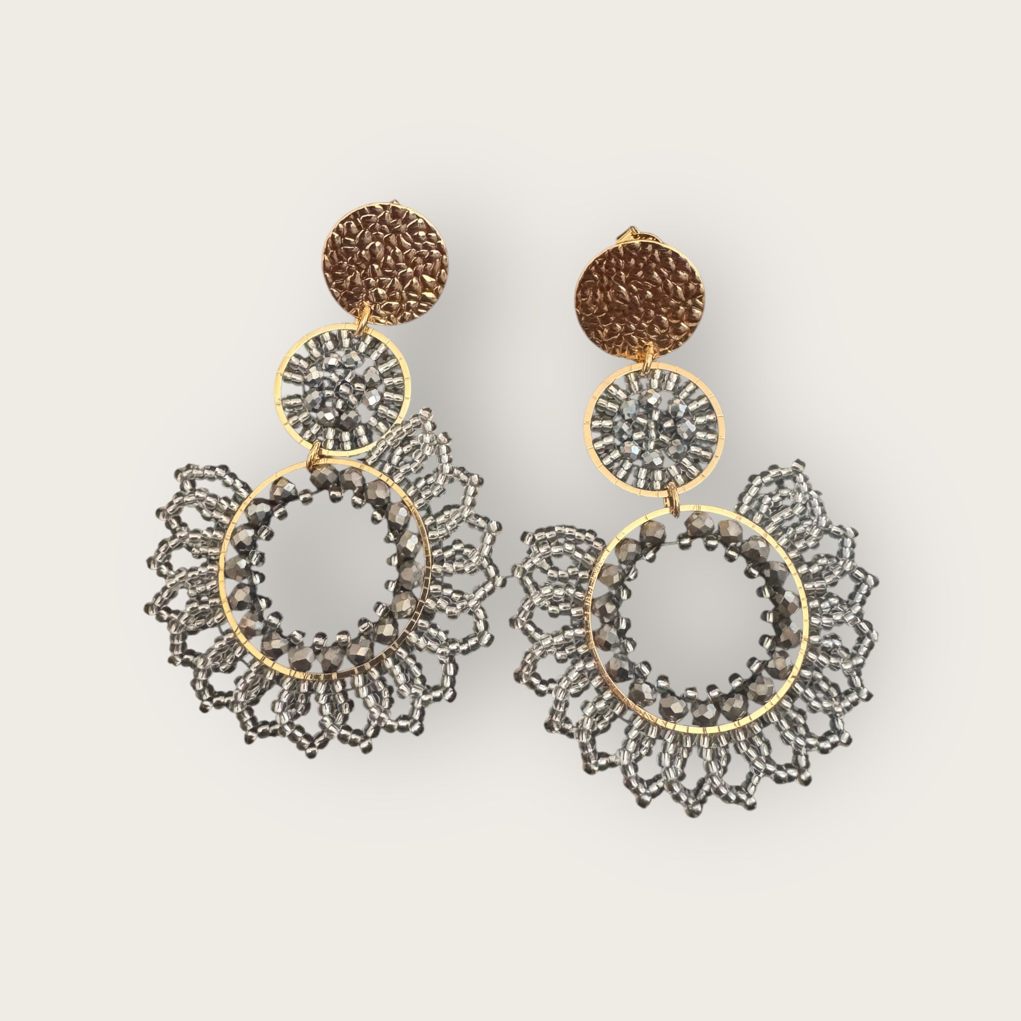 SANTIBE - Boucles d'oreilles TANGO - Argent - Préciser en commentaire tiges droites ou clips