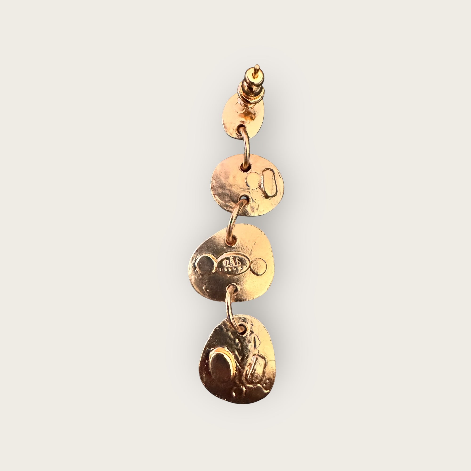 GAS BIJOUX - Boucles d'oreilles ECLIPSE 4 rangs dorées à l'or fin avec strass blancs - NOUVEAU MODÈLE