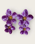 ARGELOUSE - Boucles d'oreilles HIBISCUS - Double violettes