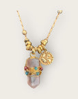 GAS BIJOUX - Collier BELLA VITA doré à l'or fin - Quartz rose
