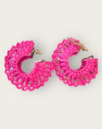 GAS BIJOUX - Boucles d'oreilles Crocus Raphia - Rose
