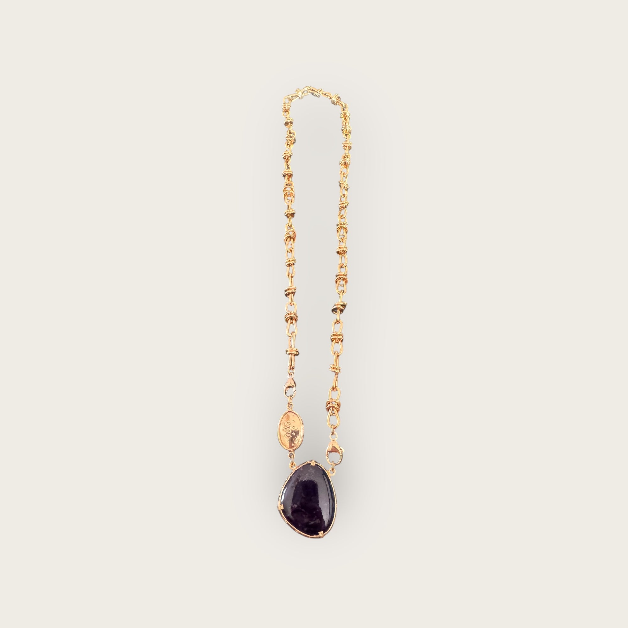 GAS BIJOUX - Collier BILLY doré à l'or fin - Améthyste