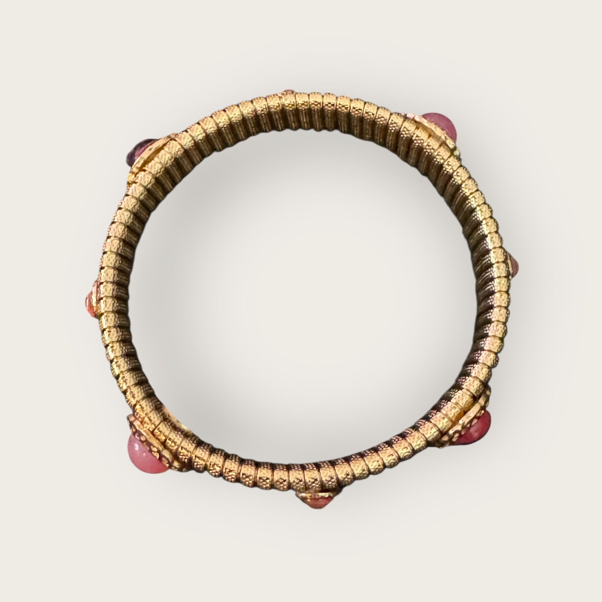 GAS BIJOUX - Bracelet STRADA moyen modèlera à l'or fin - Cabochons tons de rose