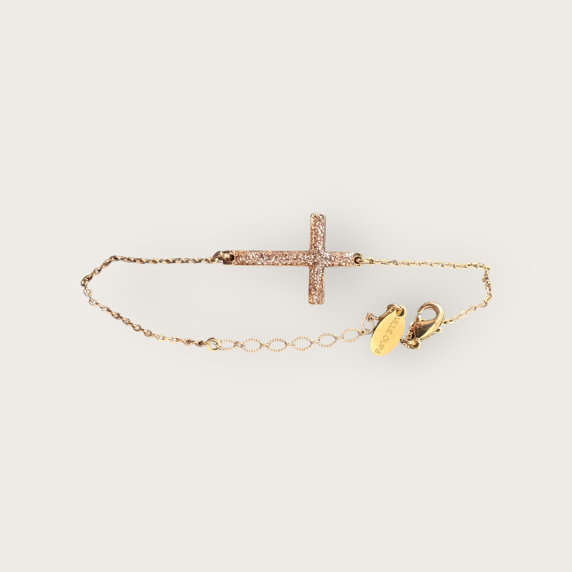 Mademoiselle OUPS - Bracelet CORPUS CRAZY grande croix émaillées - DORE