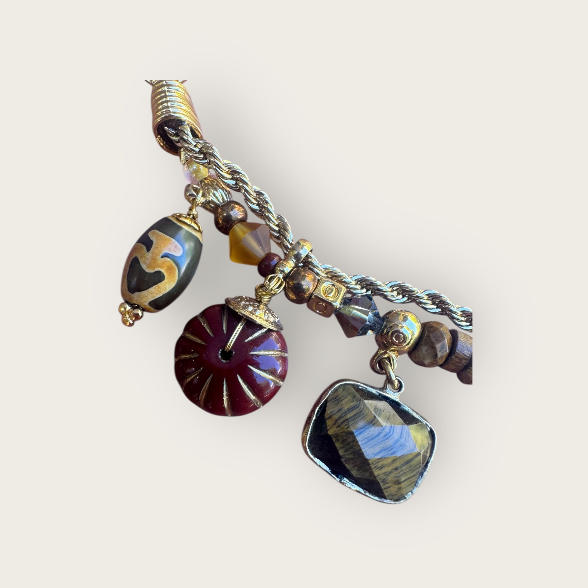 GAS BIJOUX - Bracelet COMEDIA doré à l'or fin - tons de marron