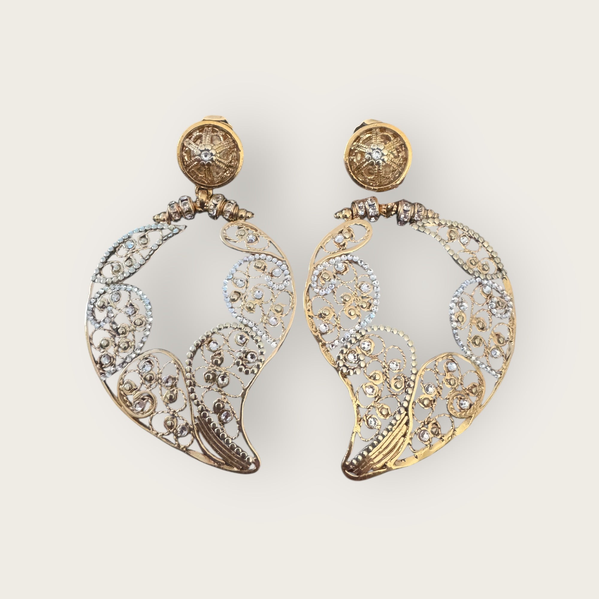 GAS BIJOUX - Boucles d'oreilles PAULE strass dorées à l'or fin