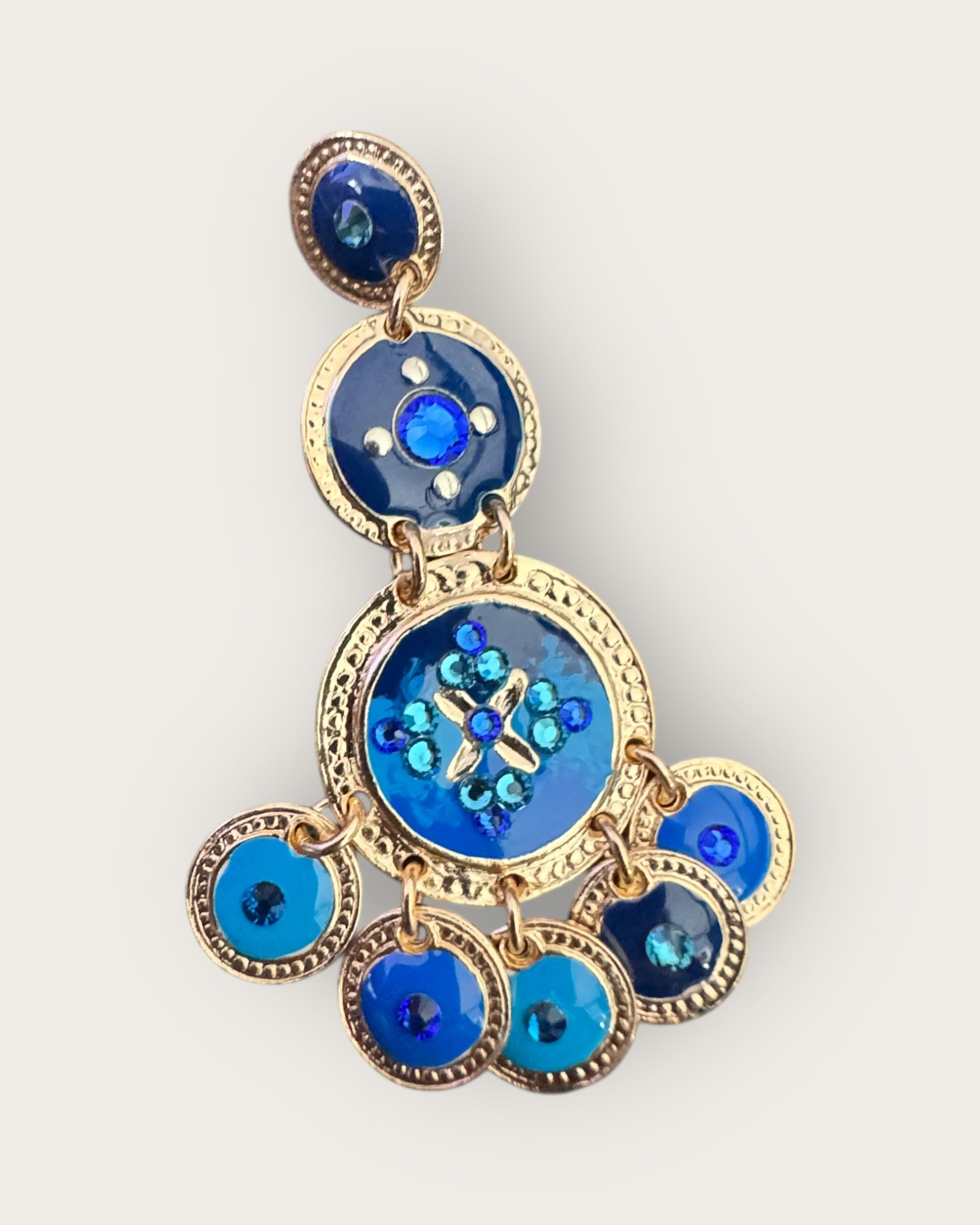 GAS BIJOUX - Boucles d'oreilles SEQUIN 3 rangs dorées à l'or fin