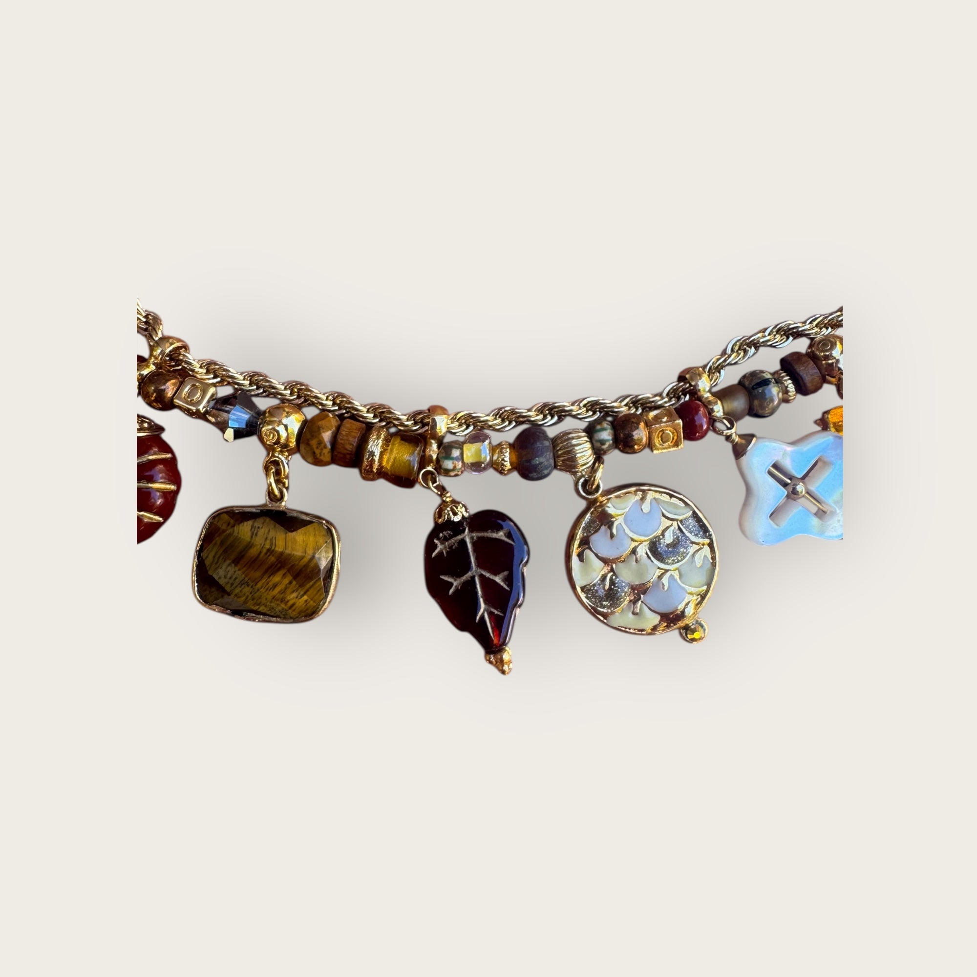 GAS BIJOUX - Bracelet COMEDIA doré à l'or fin - tons de marron