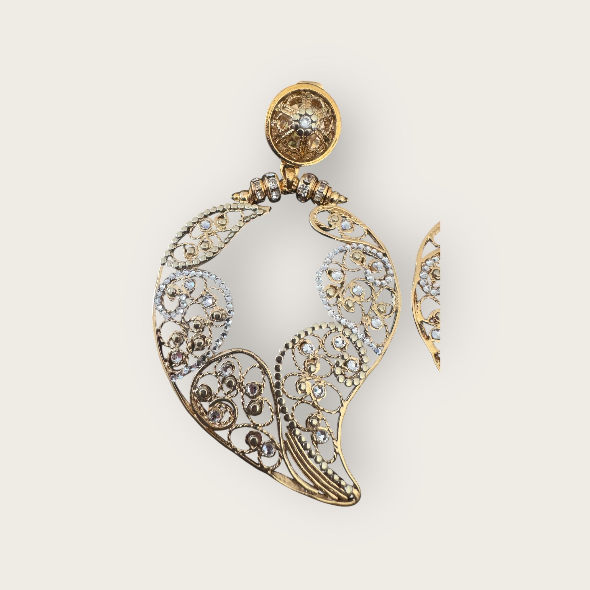 GAS BIJOUX - Boucles d'oreilles PAULE strass dorées à l'or fin