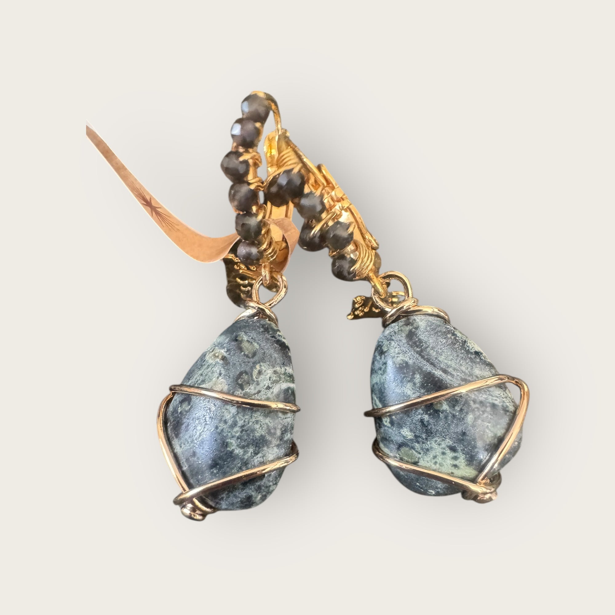 GAS BIJOUX - Boucles d'oreilles TAO RAINBOW BIS - Labradorite et onyx