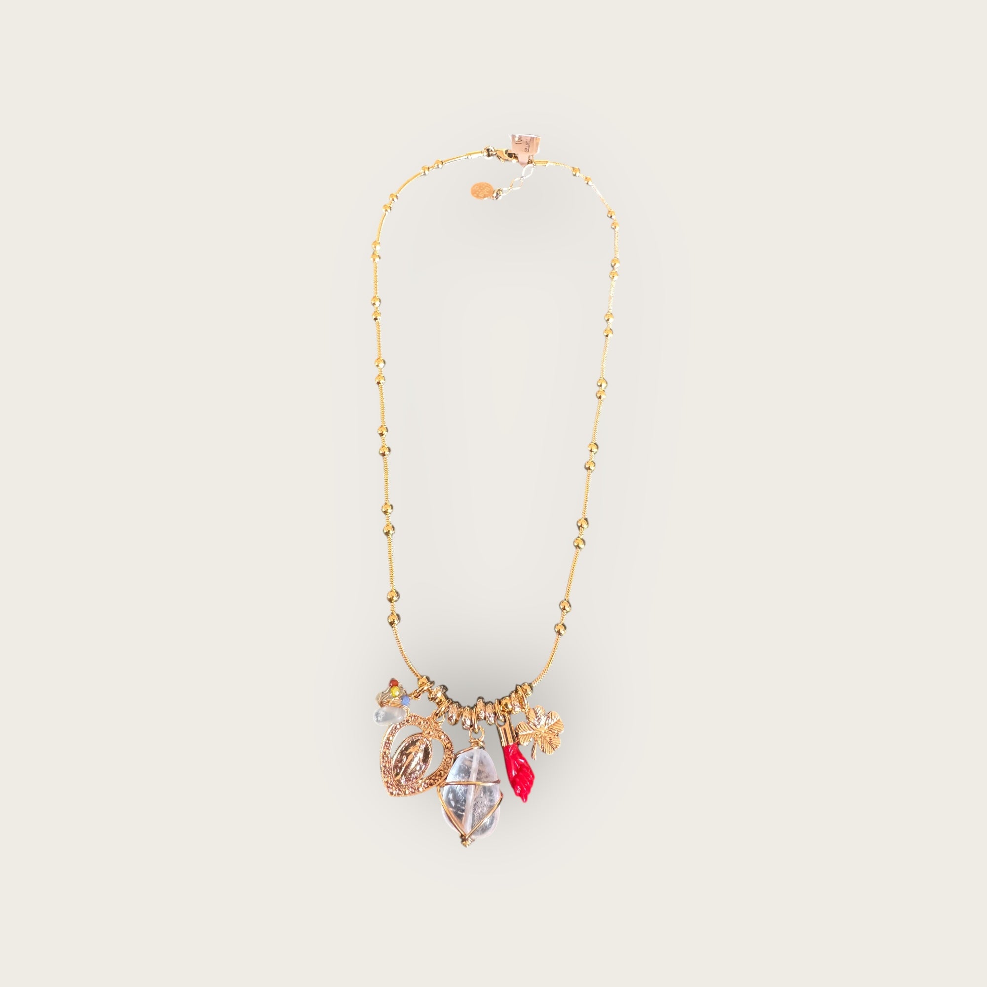 GAS BIJOUX - Collier BELLAVITA en métal doré à l'or fin avec charm's